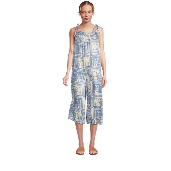 Cost Plus World Market Other - Preloved World Market Women's Blue and White Mediterranean Pajama Romper. Boho.